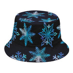 Turquoise Snowflake Pattern Print Bucket Hat