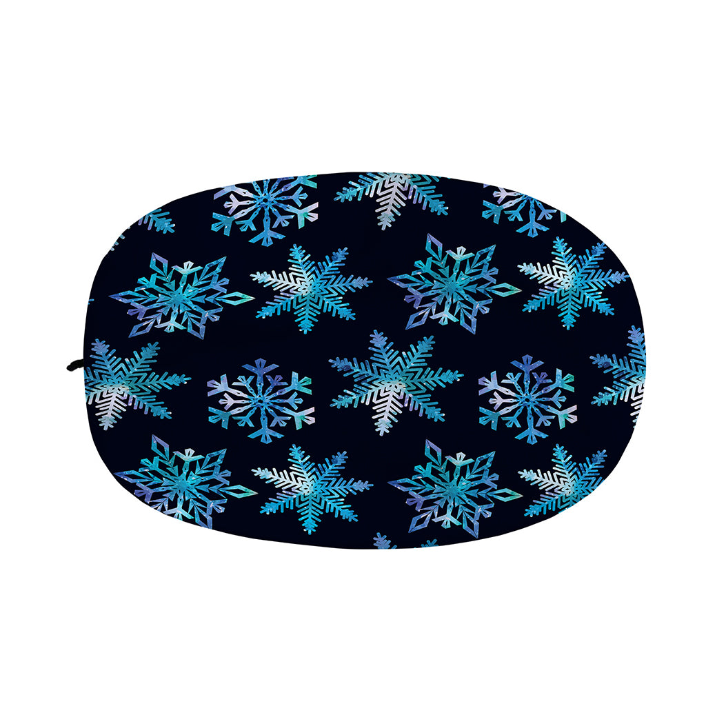 Turquoise Snowflake Pattern Print Car Side Mirror Covers