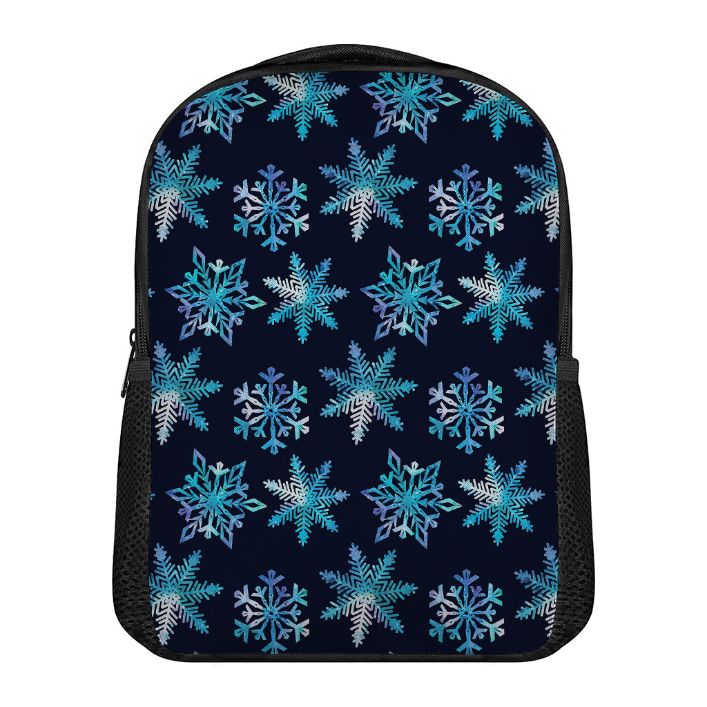 Turquoise Snowflake Pattern Print Casual Backpack