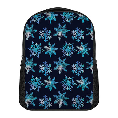 Turquoise Snowflake Pattern Print Casual Backpack