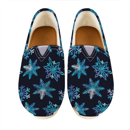 Turquoise Snowflake Pattern Print Casual Shoes