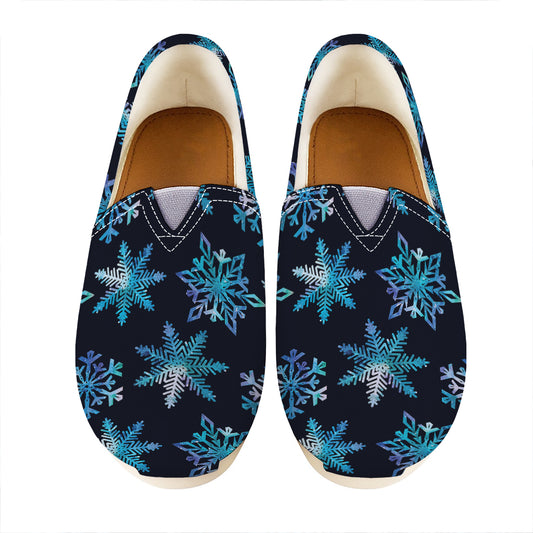Turquoise Snowflake Pattern Print Casual Shoes
