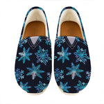 Turquoise Snowflake Pattern Print Casual Shoes