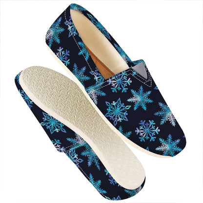 Turquoise Snowflake Pattern Print Casual Shoes