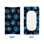 Turquoise Snowflake Pattern Print Changing Pad Cover