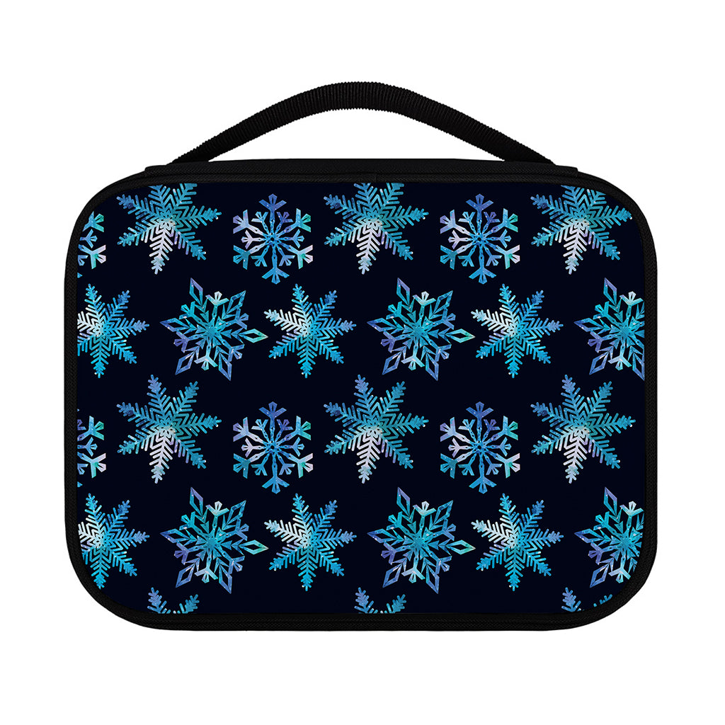 Turquoise Snowflake Pattern Print Classic Bible Case