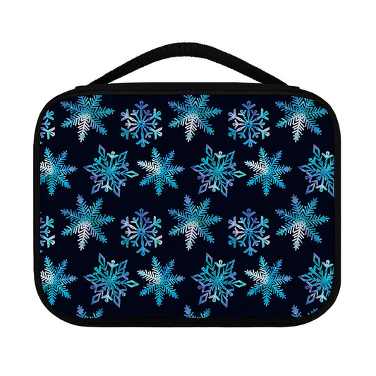 Turquoise Snowflake Pattern Print Classic Bible Case