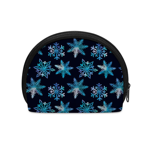 Turquoise Snowflake Pattern Print Coin Purse