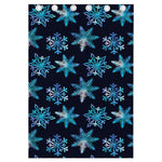 Turquoise Snowflake Pattern Print Curtain