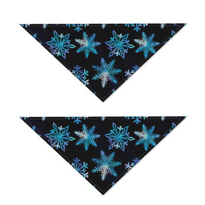 Turquoise Snowflake Pattern Print Dog Bandana