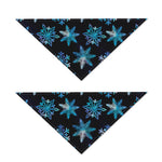 Turquoise Snowflake Pattern Print Dog Bandana