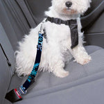 Turquoise Snowflake Pattern Print Dog Seat Belt