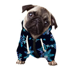 Turquoise Snowflake Pattern Print Dog Zip Up Hoodie