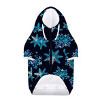 Turquoise Snowflake Pattern Print Dog Zip Up Hoodie
