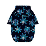 Turquoise Snowflake Pattern Print Dog Zip Up Hoodie