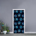 Turquoise Snowflake Pattern Print Door Sticker