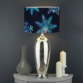 Turquoise Snowflake Pattern Print Drum Lamp Shade