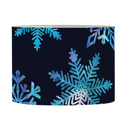 Turquoise Snowflake Pattern Print Drum Lamp Shade