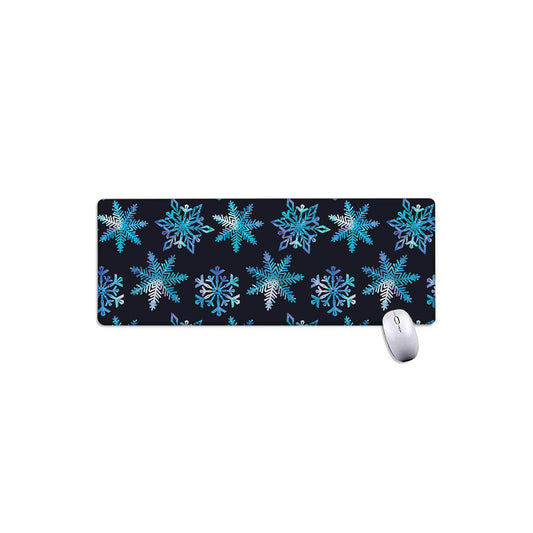 Turquoise Snowflake Pattern Print Extended Mouse Pad
