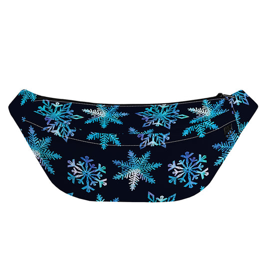 Turquoise Snowflake Pattern Print Fanny Pack