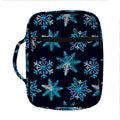 Turquoise Snowflake Pattern Print Front Pocket Bible Bag