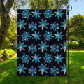 Turquoise Snowflake Pattern Print Garden Flag