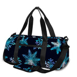 Turquoise Snowflake Pattern Print Gym Bag