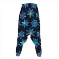 Turquoise Snowflake Pattern Print Hammer Pants