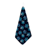 Turquoise Snowflake Pattern Print Hand Towel