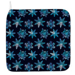 Turquoise Snowflake Pattern Print Hand Towel
