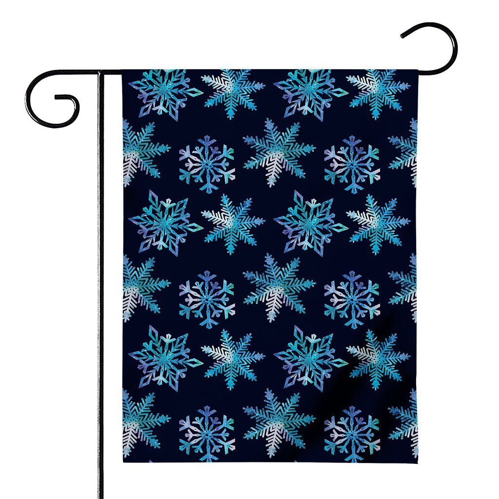 Turquoise Snowflake Pattern Print House Flag