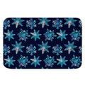 Turquoise Snowflake Pattern Print Indoor Door Mat