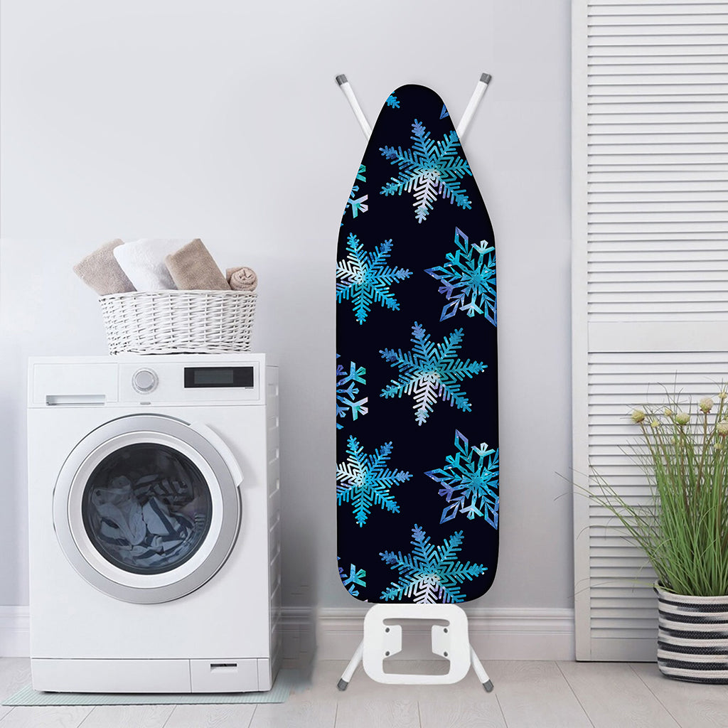 Turquoise Snowflake Pattern Print Ironing Board Cover