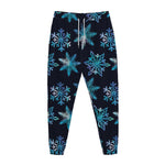 Turquoise Snowflake Pattern Print Jogger Pants