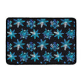 Turquoise Snowflake Pattern Print Kitchen Mat