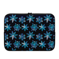 Turquoise Snowflake Pattern Print Laptop Sleeve