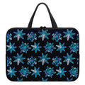 Turquoise Snowflake Pattern Print Laptop Sleeve With Handle