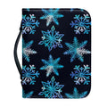 Turquoise Snowflake Pattern Print Leather Bible Cover