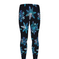 Turquoise Snowflake Pattern Print Men's Leggings