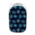 Turquoise Snowflake Pattern Print Mesh Laundry Hamper