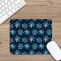 Turquoise Snowflake Pattern Print Mouse Pad