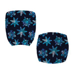Turquoise Snowflake Pattern Print Office Chair Cover