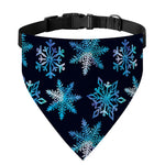 Turquoise Snowflake Pattern Print Over The Collar Dog Bandana