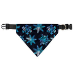 Turquoise Snowflake Pattern Print Over The Collar Dog Bandana