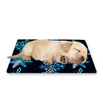 Turquoise Snowflake Pattern Print Pet Cooling Mat Cover