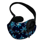 Turquoise Snowflake Pattern Print Pet Sling Carrier