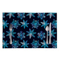 Turquoise Snowflake Pattern Print Placemat