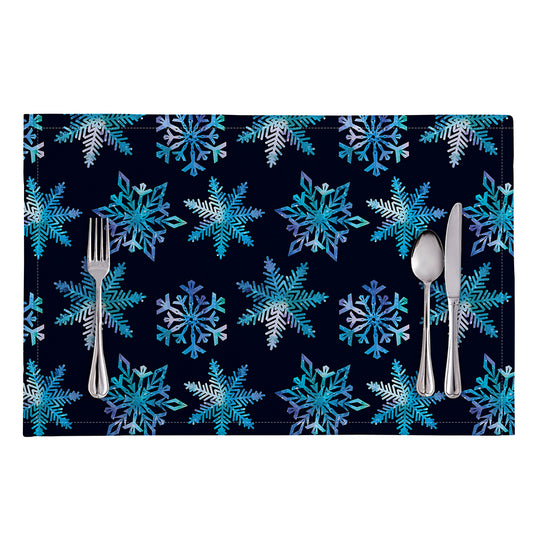 Turquoise Snowflake Pattern Print Placemat