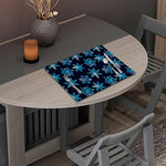 Turquoise Snowflake Pattern Print Placemat