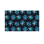 Turquoise Snowflake Pattern Print Polyester Flag